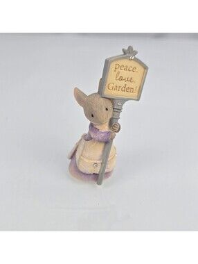 Enesco 2016 Tails With Heart 4055898 Peace, Love, Garden Figurine Mouse Mice